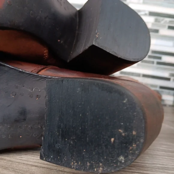 Freebird Wyatt 8M Cognac Brown Leather Knee-High Lace Up Granny Boots Rare New - Picture 11 of 16